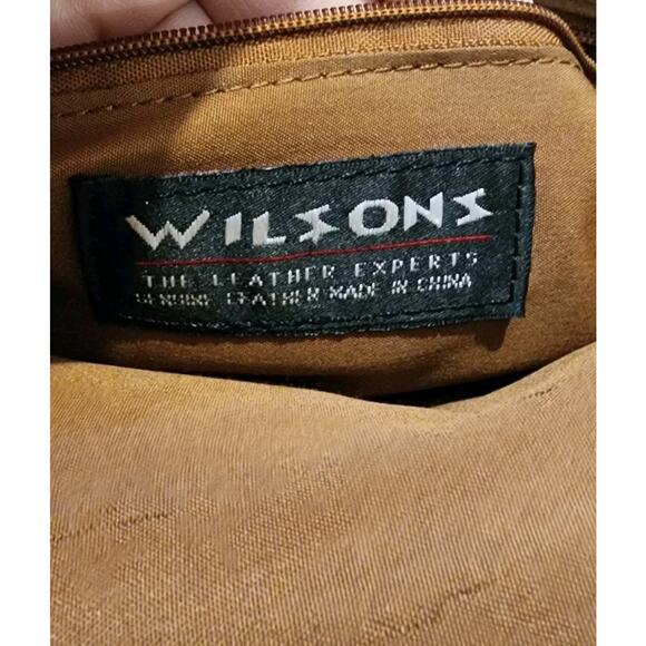 Vintage Y2K Wilson's Leather Cross Body Messenger Bag Brown Satchel Purse - Picture 8 of 15